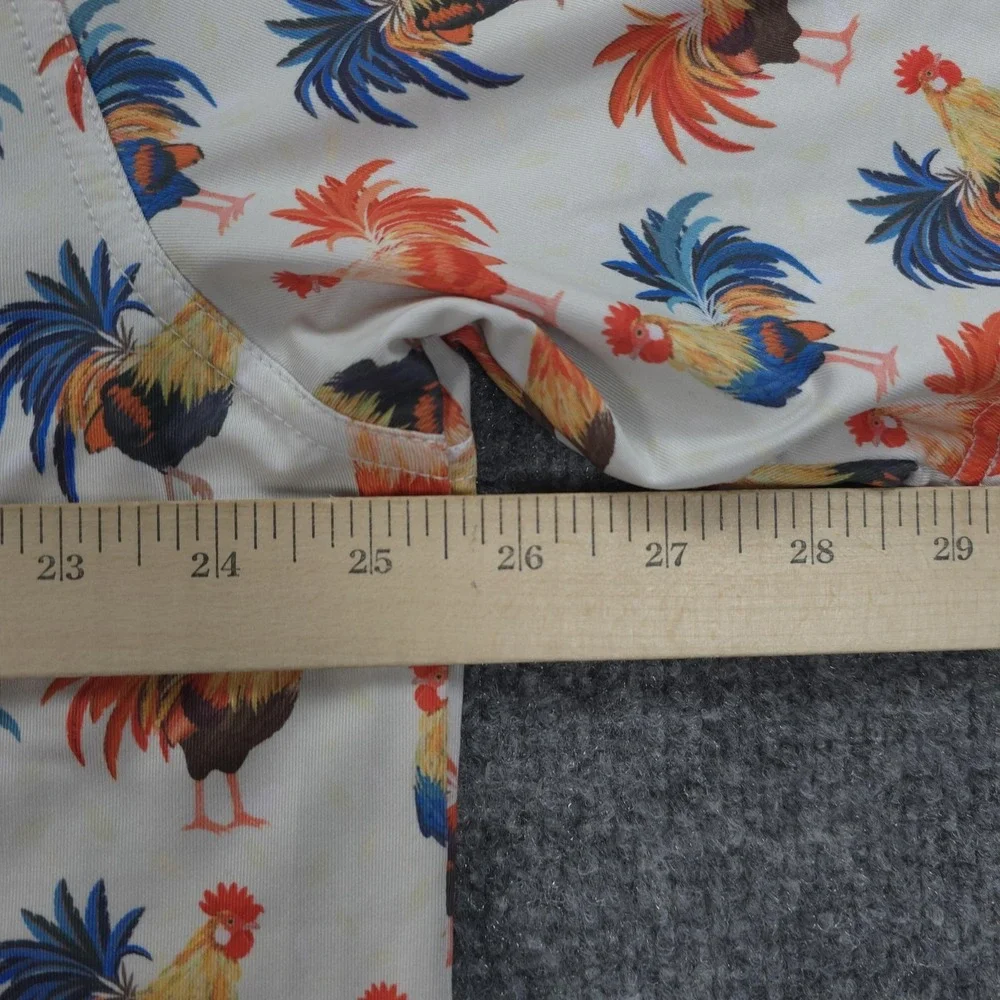Waggle Golf Polo Shirt Mens 2XL White Cocky Rooster Stretch Performance Golf - Picture 7 of 8